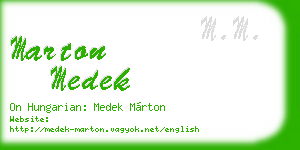 marton medek business card
